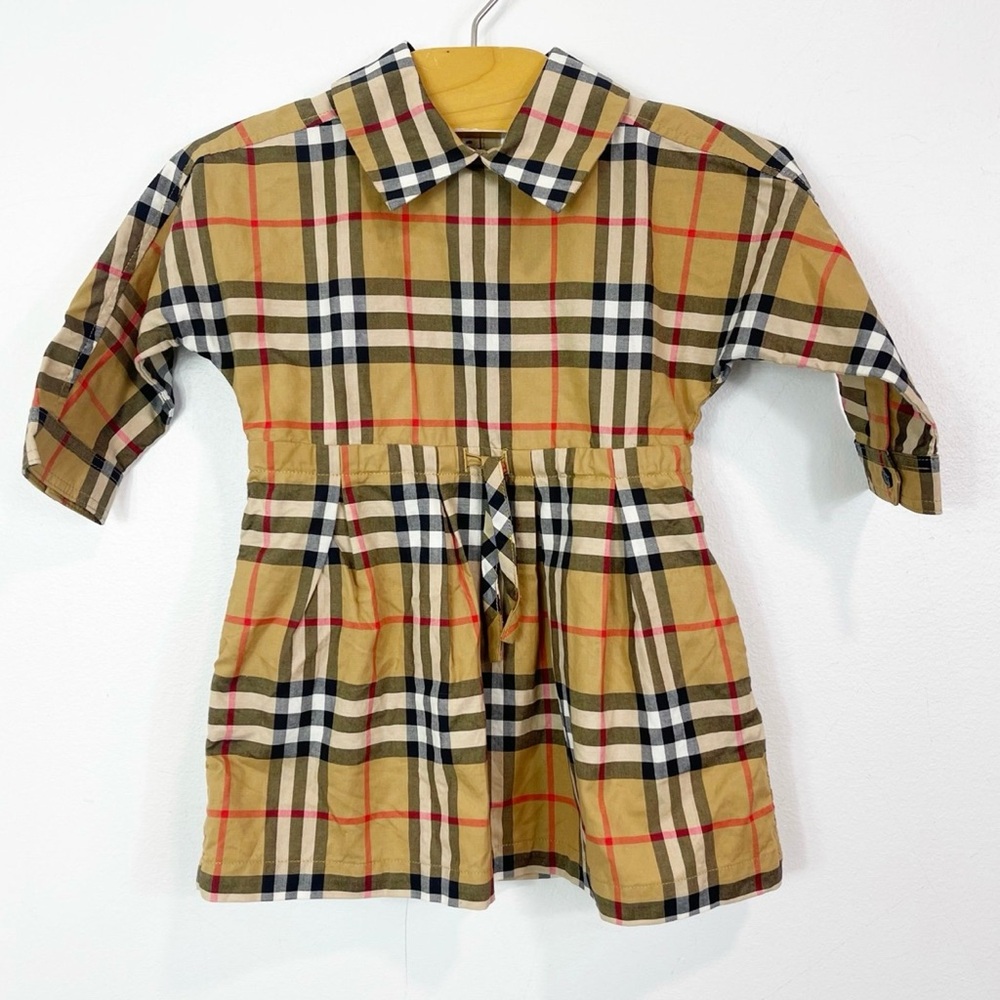 Burberry Mini Crissida Long-Sleeve Check Dress Infant Girls Size 6 Months